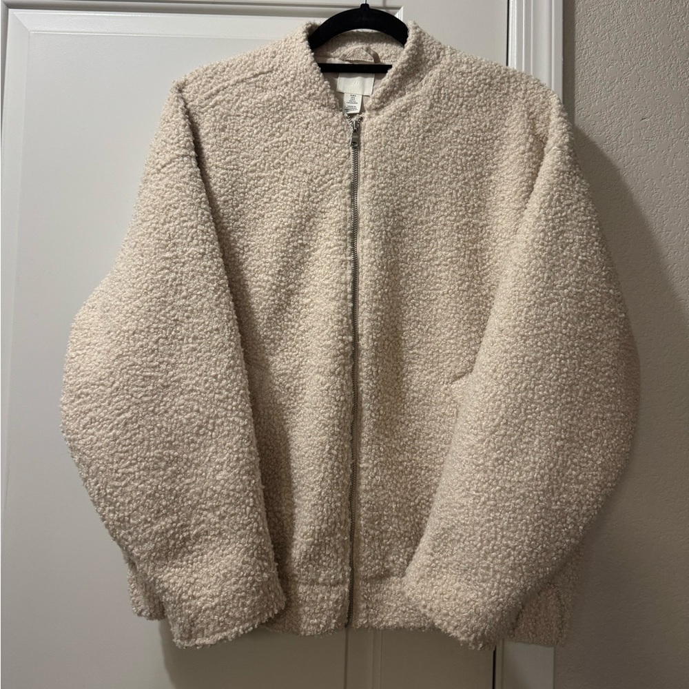 H&M Teddy Bomber Jacket - size S